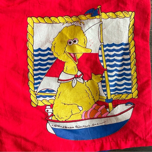 1970s Sesame Street Big Bird Swim Trunks Boys Size 5 Deadstock Vintage NWT New - Picture 3 of 8